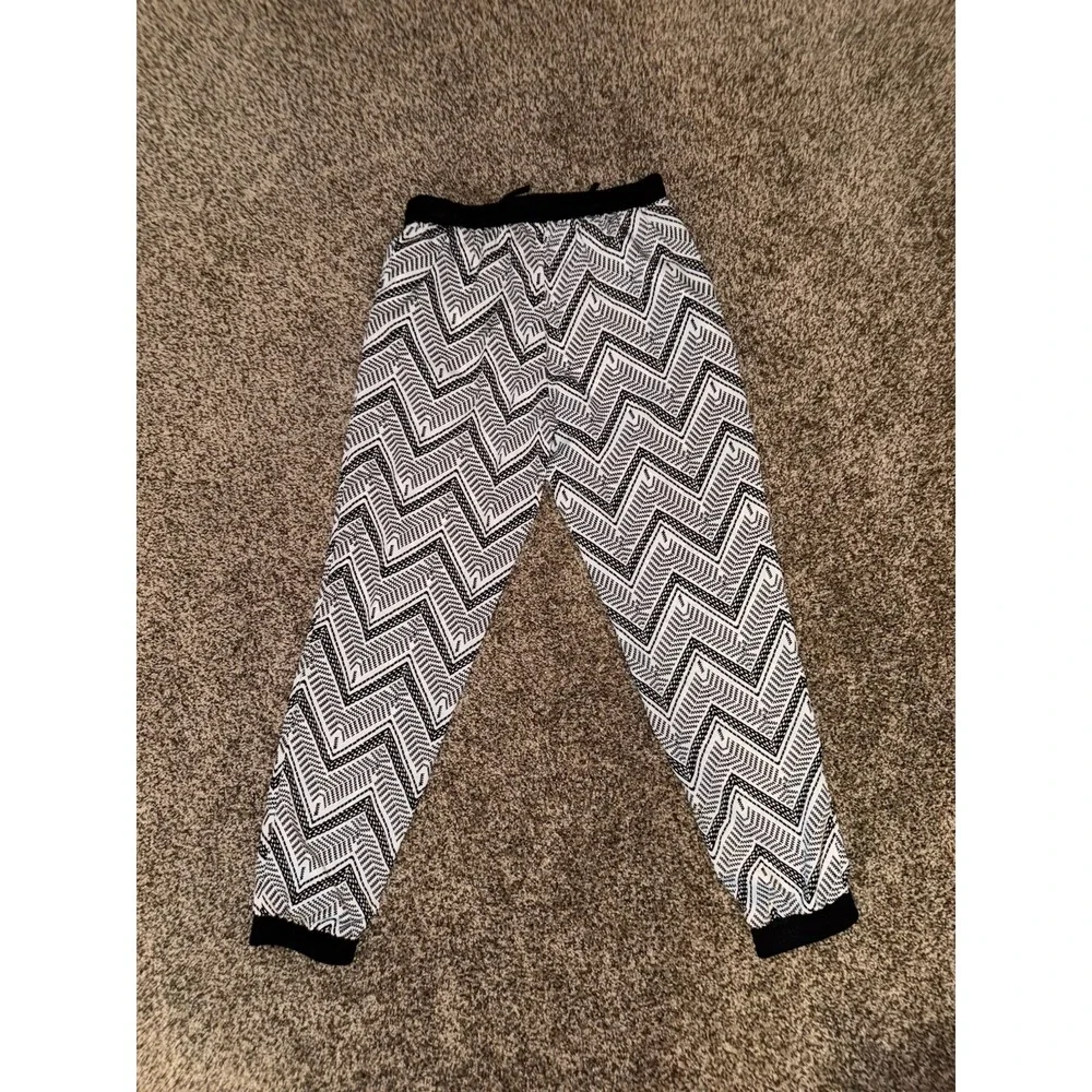 Jogger Style Pants Black White Design Size Large Rue21 Summer Casual - Picture 5 of 7